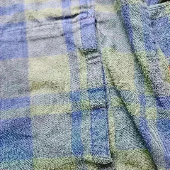 Toad&CO blue and green small  womens long sleeve button up flannel - Picture 5 of 8